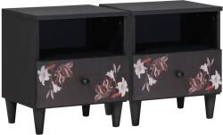 vidaXL Noptiera 2 pcs Maro 40 x 33 x 46 cm Lemn de mango solid GartenMobel Dekor (4018707)