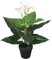 vidaXL Floare de cala crin artificiala cu ghiveci, 45 cm, alb GartenMobel Dekor (244443)