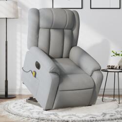 vidaXL Fotoliu electric masaj rabatabil cu ridicare, gri închis textil GartenMobel Dekor (3205352)