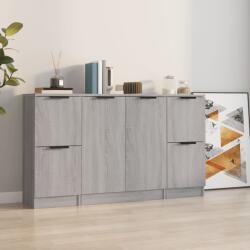 vidaXL Servanta, 3 buc. , sonoma gri, lemn prelucrat GartenMobel Dekor (3115850) Comoda