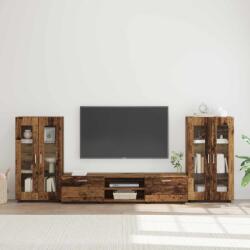 vidaXL Set comoda TV cu sertar FLORIN 3 pcs Lemn vechi Lemn compozit GartenMobel Dekor (3397942)