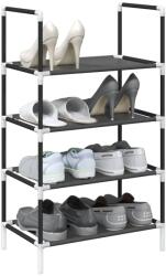 vidaXL Suport pantofi 4 niveluri negru 44x28x77 cm tesatura netesa GartenMobel Dekor (4100617) Pantofar