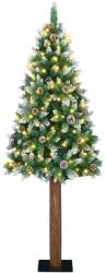 vidaXL Brad de Craciun subtire Verde 180 cm PVC si lemn de PIN masiv GartenMobel Dekor (3394895)