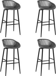 vidaXL Scaune de bar, 4 buc. , gri GartenMobel Dekor (248163)
