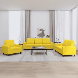 vidaXL Set de canapele, 3 piese, galben deschis, textil GartenMobel Dekor (3201871) Canapea