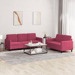 vidaXL Set canapele, 2 piese, rosu vin, catifea GartenMobel Dekor (3202018) Canapea