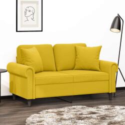 vidaXL Canapea cu 2 locuri cu pernute, galben, 120 cm, catifea GartenMobel Dekor (3200941) Canapea