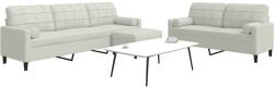 vidaXL Set de canapele cu perne/rulouri, 3 piese, crem, catifea GartenMobel Dekor (3278509) Canapea