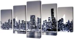 vidaXL Set de tablouri panza, monocrom, imprimeu New York Skyline, 100x50 cm GartenMobel Dekor (241548)