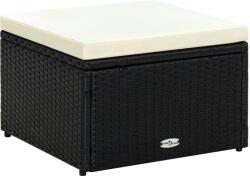vidaXL Taburet otoman din poliratan, 53 x 53 x 30 cm, negru GartenMobel Dekor (42671)