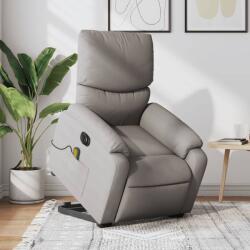 vidaXL Fotoliu electric masaj rabatabil cu ridicare, gri taupe, textil GartenMobel Dekor (3204868)