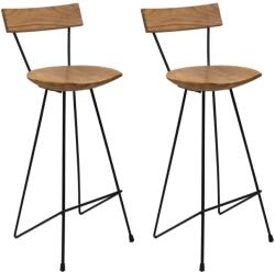 vidaXL Scaune de bar, 2 buc. , lemn masiv de tec GartenMobel Dekor (285205)
