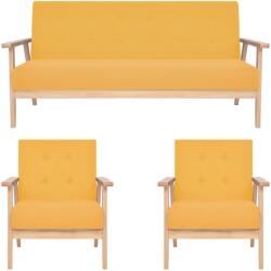 vidaXL Set de canapele, 3 piese, galben, material textil GartenMobel Dekor (279147) Canapea