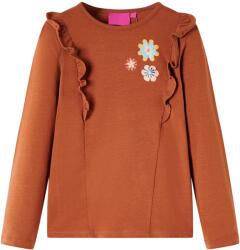 vidaXL Tricou pentru copii cu maneci lungi, coniac, 116 GartenMobel Dekor (13681)
