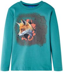 vidaXL Tricou copii cu maneci lungi albastru verzui închis 104 GartenMobel Dekor (13355)