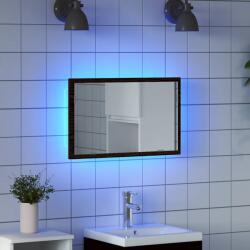vidaXL Oglinda de baie cu lumini LED, stejar negru, 60x8, 5x37 cm GartenMobel Dekor (862547)