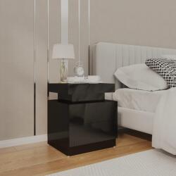 vidaXL Noptiera, negru extralucios, 45x35x52 cm, lemn prelucrat GartenMobel Dekor (326856)