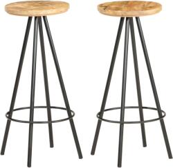 vidaXL Scaune de bar, 2 buc. , lemn de mango nefinisat GartenMobel Dekor (286614)