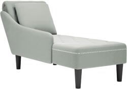 vidaXL Sezlong cu perna si cotiera dreapta, gri deschis, catifea GartenMobel Dekor (4009772)