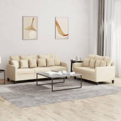 vidaXL Set de canapele cu perne, 2 piese, crem, textil GartenMobel Dekor (3201666) Canapea