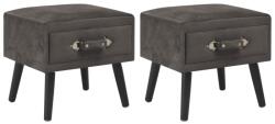 vidaXL Noptiere, 2 buc. , gri, 40 x 35 x 40 cm, catifea GartenMobel Dekor (276386)