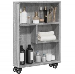 vidaXL Carucior depozitare îngust gri sonoma 48x13x68cm lemn prelucrat GartenMobel Dekor (855228) Biblioteca