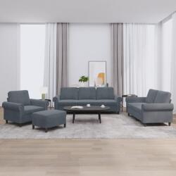 vidaXL Set de canapele cu perne, 4 piese, gri închis, catifea GartenMobel Dekor (3202181) Canapea