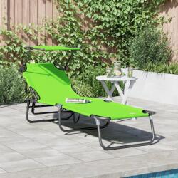 vidaXL Sezlong Pliabil cu Copertina Verde 600D Oxford GartenMobel Dekor (42003132)