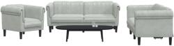 vidaXL Set de canapele, 3 piese, gri deschis, catifea GartenMobel Dekor (3209209) Canapea