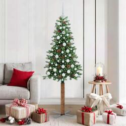 vidaXL Brad de Craciun subtire Verde 180 cm PVC si lemn de PIN masiv GartenMobel Dekor (3394867)