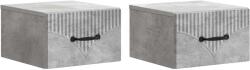 vidaXL Set 2 noptiere suspendate gri beton, 34, 5 x 33 x 20 cm, cu sertar (898942)