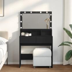 vidaXL Masa de toaleta cu LED, negru, 80x41x134, 5 cm GartenMobel Dekor (848186)