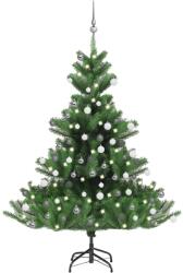 vidaXL Pom Craciun artificial brad Nordmann LED&globuri verde, 150 cm GartenMobel Dekor (3077731)