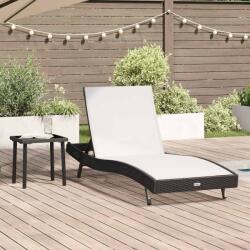vidaXL Sezlong cu perna -persoana 2 pcs Negru 40 x 40 x 40.5 cm Rattan poli GartenMobel Dekor (42009981)