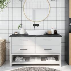 vidaXL Blat de baie, gri închis, 140x50x(2-4) cm, lemn masiv tratat GartenMobel Dekor (3156245)