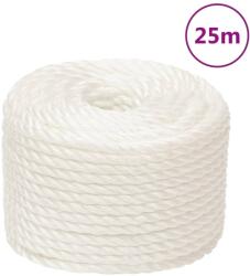 vidaXL Franghie de lucru, Alb, 12 mm, 25 m, polipropilena GartenMobel Dekor (153055)