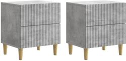 vidaXL Set 2 noptiere gri beton cu 2 sertare, 43x34, 5x48 cm, stil modern (894532)