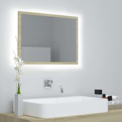 vidaXL Oglinda de baie cu LED, stejar sonoma, 60x8, 5x37 cm, acril GartenMobel Dekor (804919)