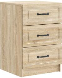 vidaXL Noptiera cu 3 sertare, stejar sonoma, 43 x 41 x 63, 5 cm, lemn prelucrat (895707)