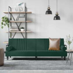 vidaXL Canapea extensibila cu cotiere, verde închis, catifea GartenMobel Dekor (351896) Canapea