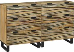 vidaXL Set de bufet cu sertar 2 pcs natural 60 x 33, 5 x 75 cm GartenMobel Dekor (3310040) Comoda