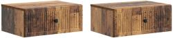 vidaXL Set 2 noptiere suspendate cu sertar, lemn vechi, 49 x 34, 5 x 20 cm (897952)