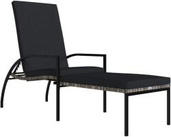 vidaXL Sezlong cu suport pentru picioare, gri, poliratan GartenMobel Dekor (317630)