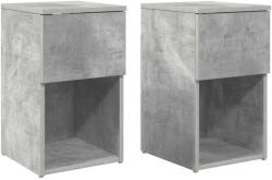 vidaXL Dulap de pat 2 pcs Gri Beton 29 x 31, 5 x 49 cm Lemn prelucrat GartenMobel Dekor (8001104)