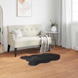 vidaXL Covor din Lana Faux Tafalla Negru 50 x 80 cm Poliester GartenMobel Dekor (42021584) Covor