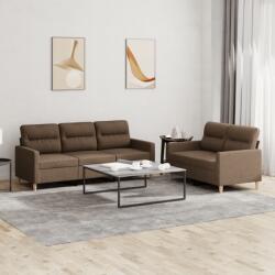 vidaXL Set de canapele cu perne, 2 piese, maro, textil GartenMobel Dekor (3201603) Canapea