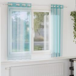 vidaXL Perdele Voile cu Oeje 2 buc Turcoaz GartenMobel Dekor (4102144)