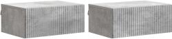 vidaXL Set 2 noptiere suspendate gri beton, 49x34, 5x20 cm, montare pe perete (898452)