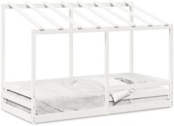 vidaXL Acoperis pat de copii, alb, 100x200 cm, lemn masiv de pin GartenMobel Dekor (846998)
