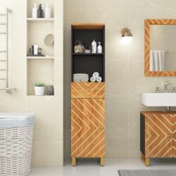 vidaXL Dulap de baie, maro si negru, 38x33, 5x160 cm, lemn masiv mango GartenMobel Dekor (356805)